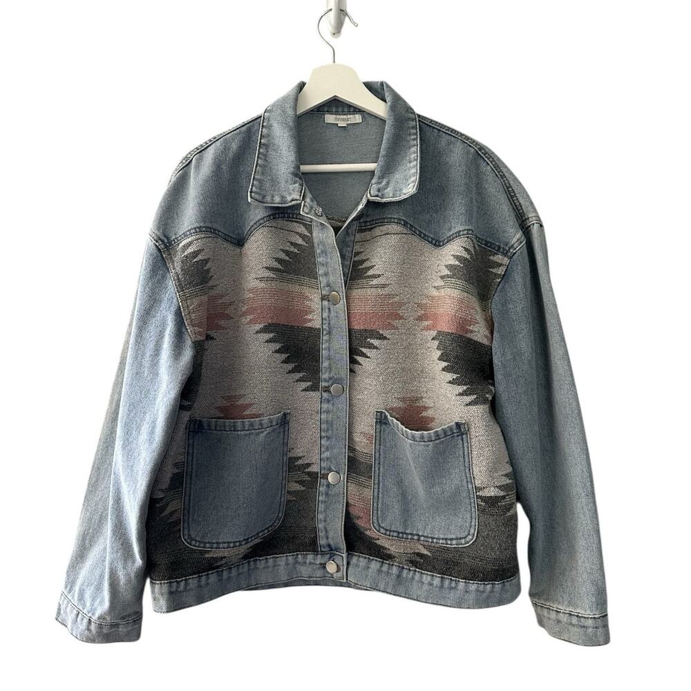 Veveret Southwestern Aztec Jean Jacket size Large